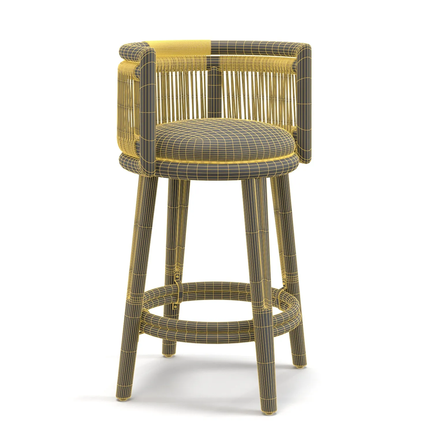 Palecek Bolero LogBack Bar Counter Stool PBR 3D Model_07