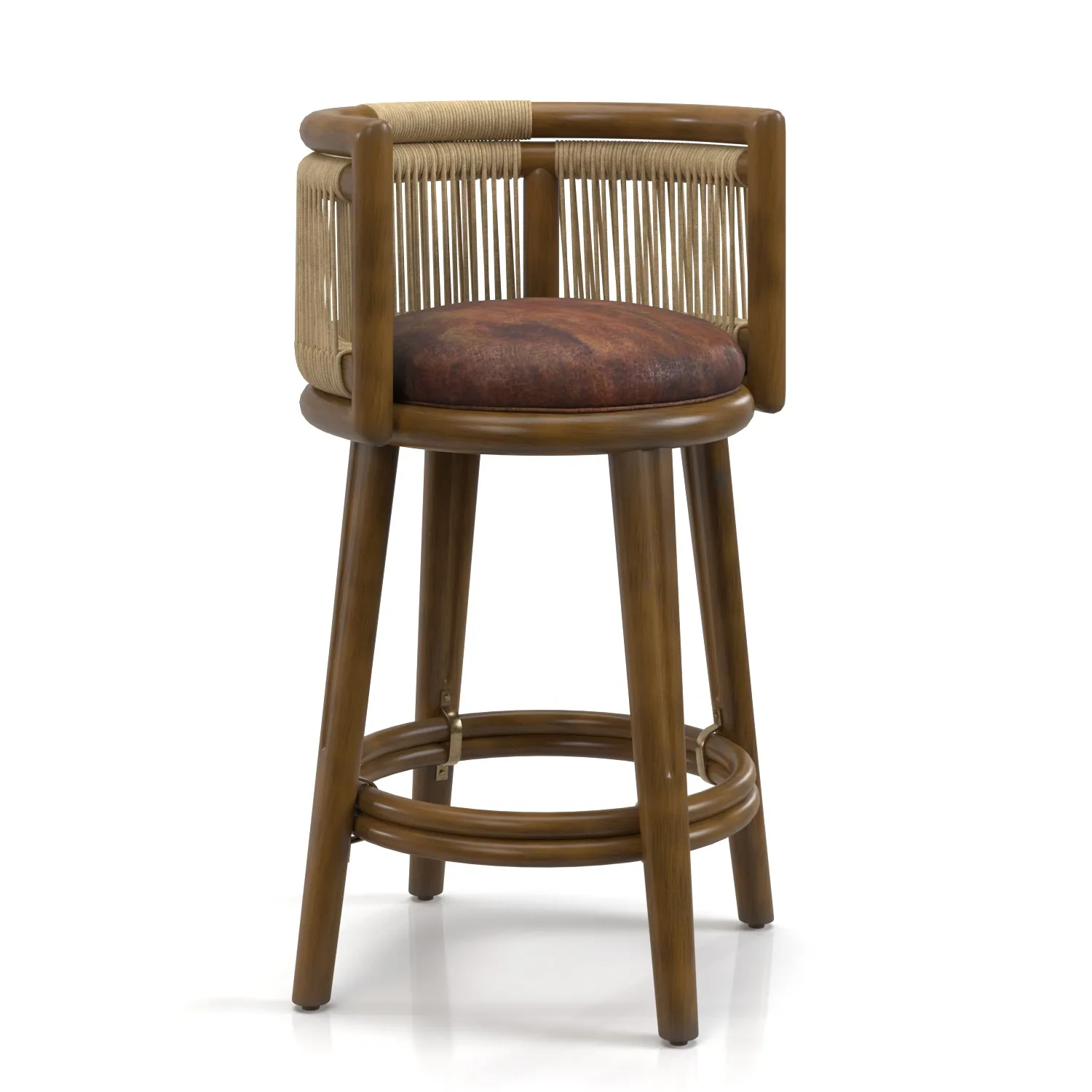 Palecek Bolero LogBack Bar Counter Stool PBR 3D Model_01