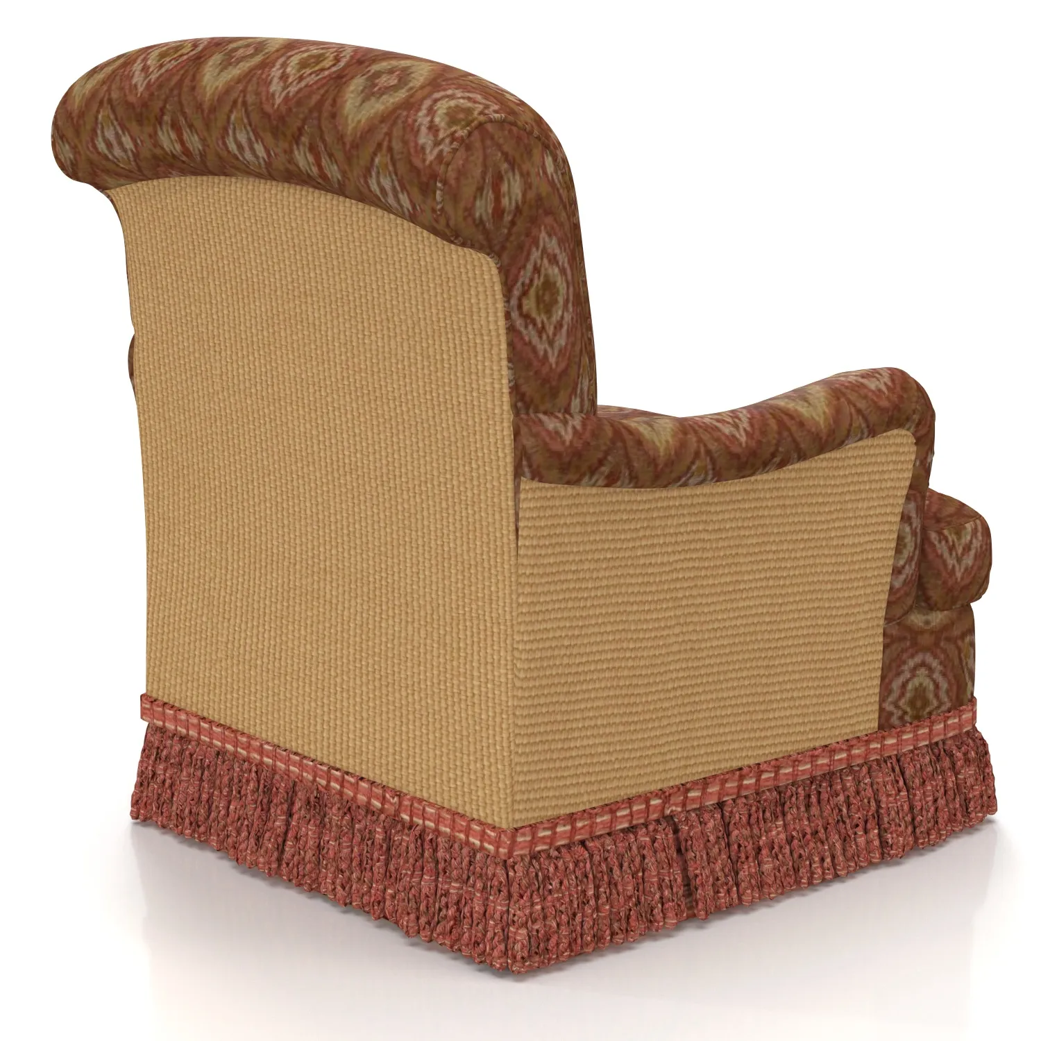Custom Roll Arm Fringe Chair 3D Model_06