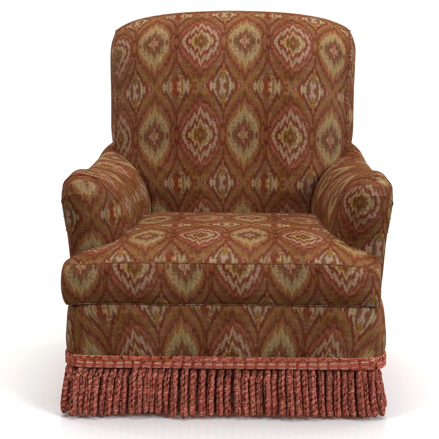 Custom Roll Arm Fringe Chair 3D Model_04