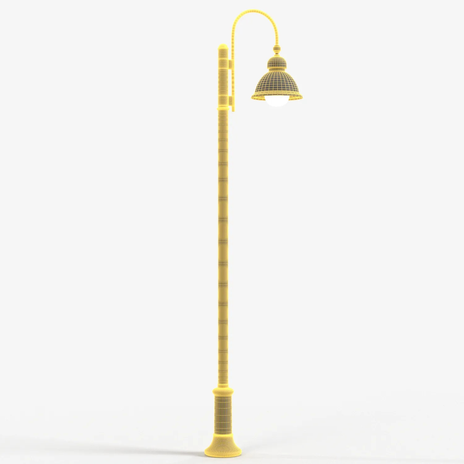Floor Mounted Metal Street Light Pole PBR 3D Model_07