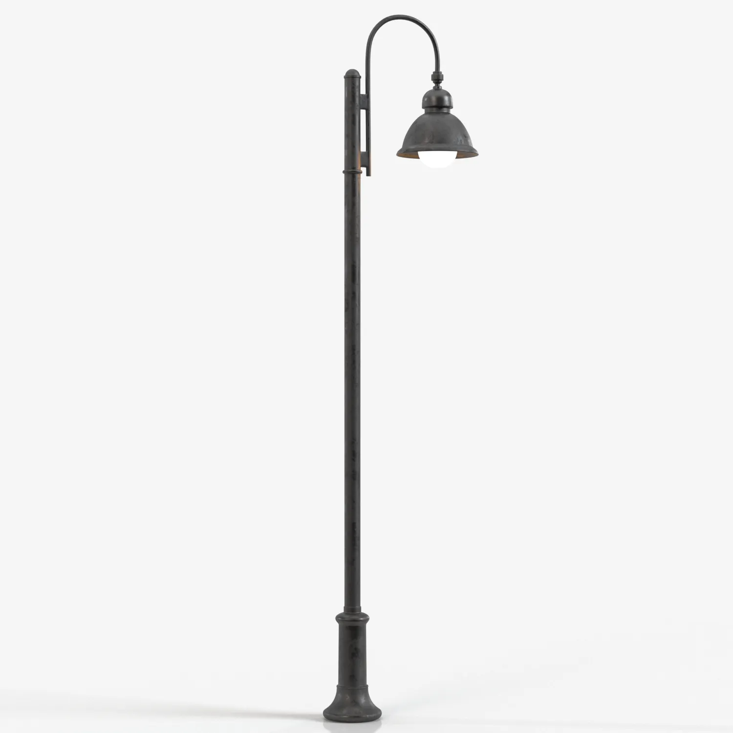 Floor Mounted Metal Street Light Pole PBR 3D Model_01