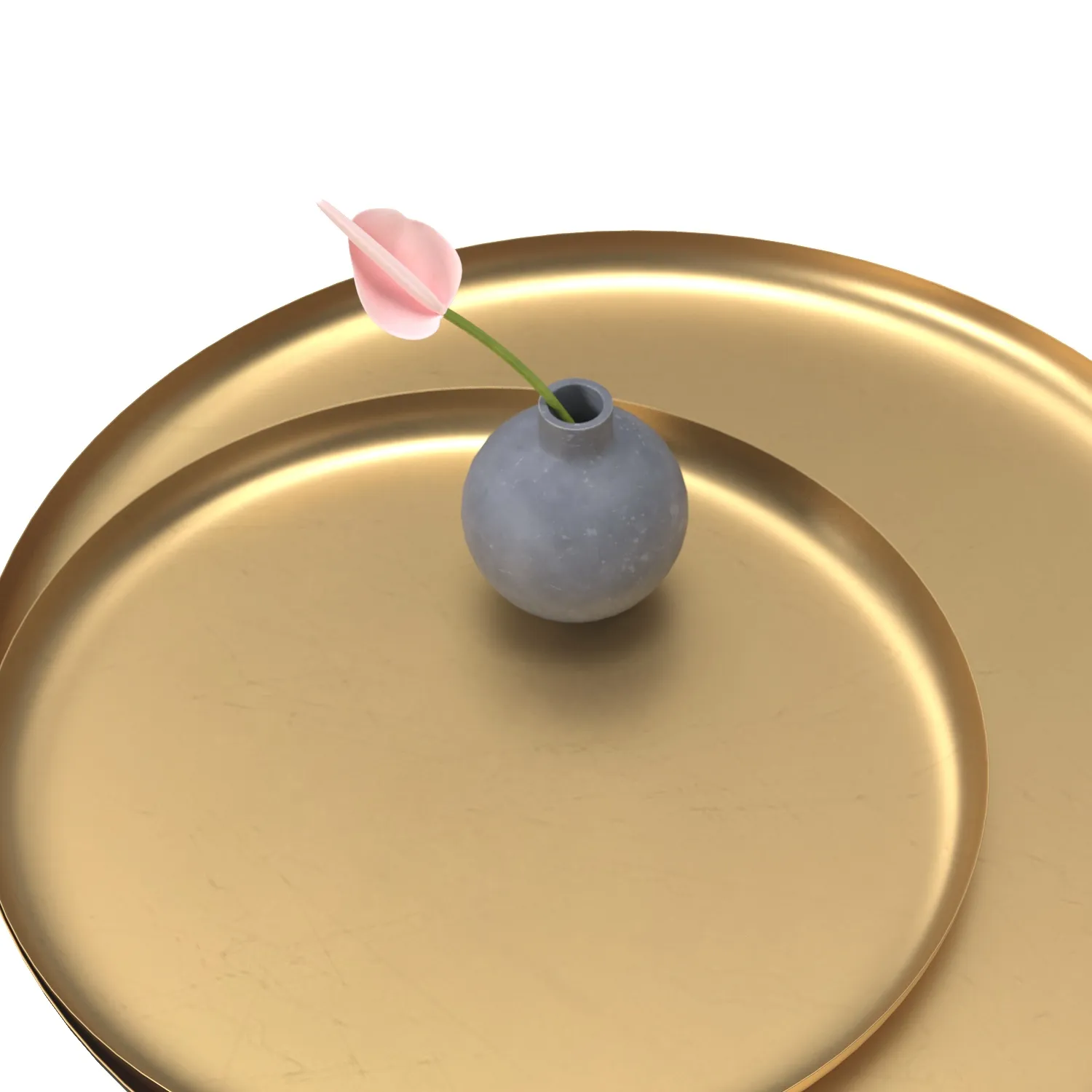 Oversized Antique Brass Metal Trays PBR 3D Model_05