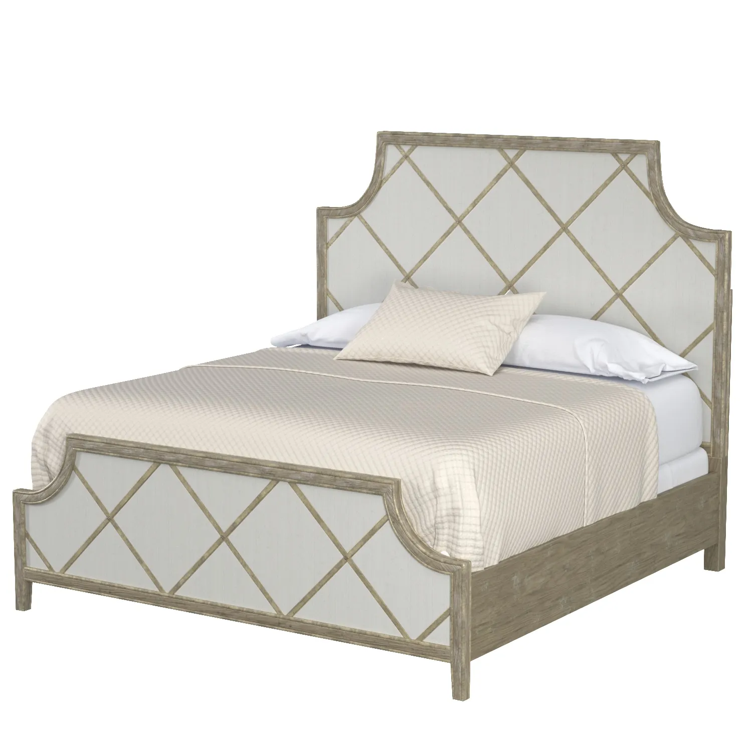 Sanctuary Diamont King Panel Bed PBR 3D Model_06