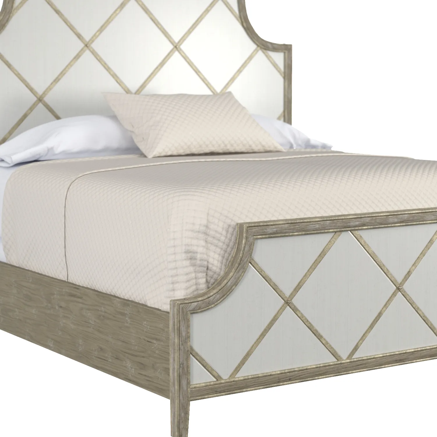 Sanctuary Diamont King Panel Bed PBR 3D Model_05