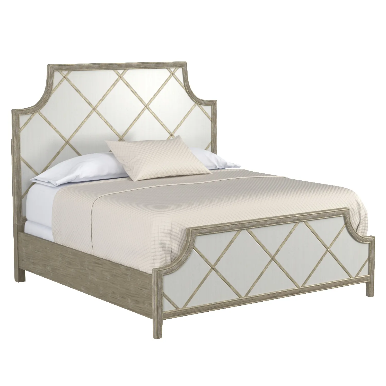 Sanctuary Diamont King Panel Bed PBR 3D Model_01