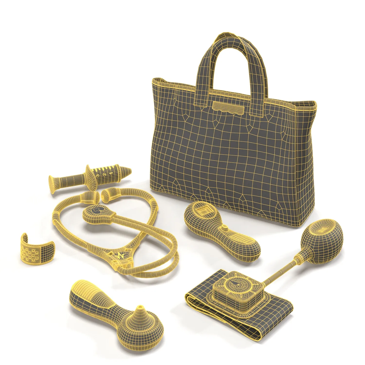 Fisher Price Medical Kit Preschool Pretend Doctor Playset PBR 3D Model_07