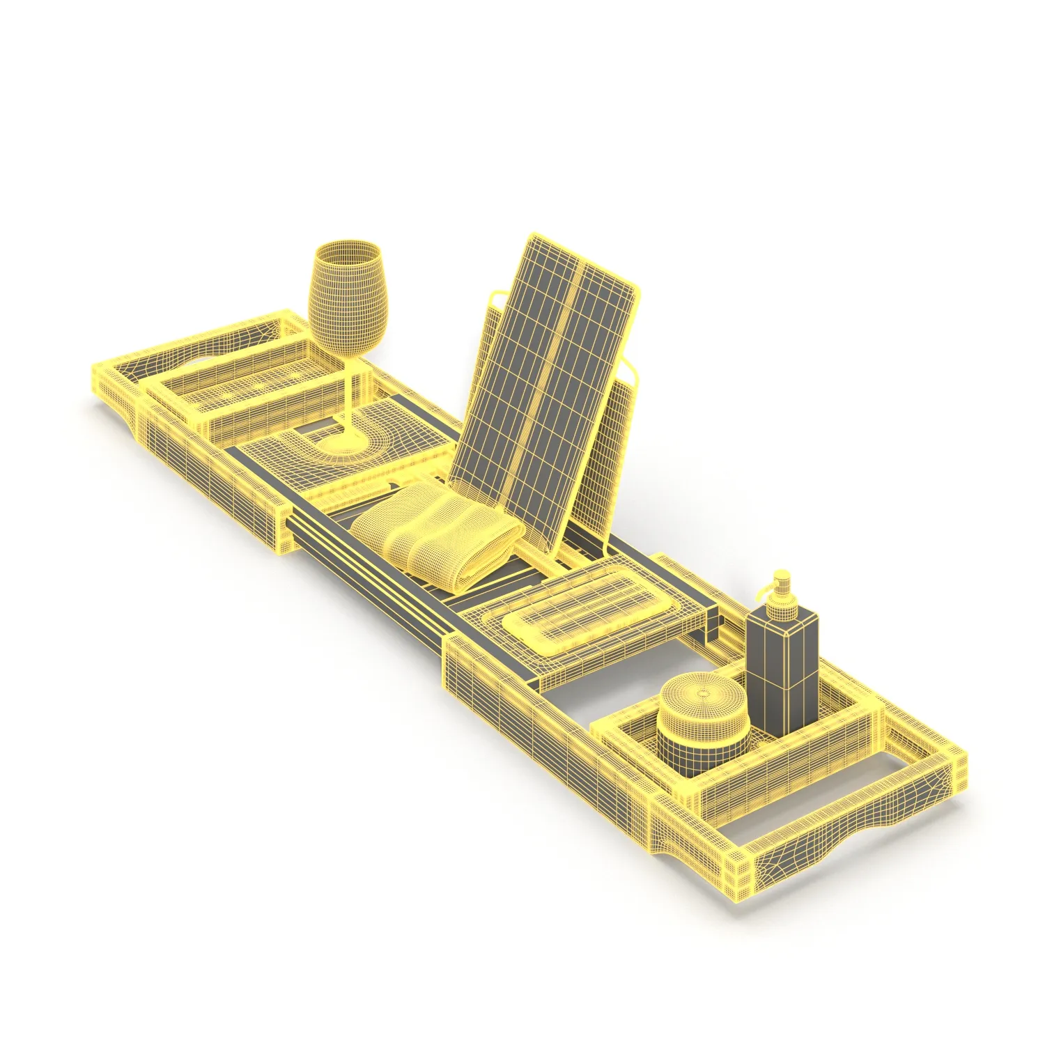 Bamboo Bathtub Tray 3D Model_07