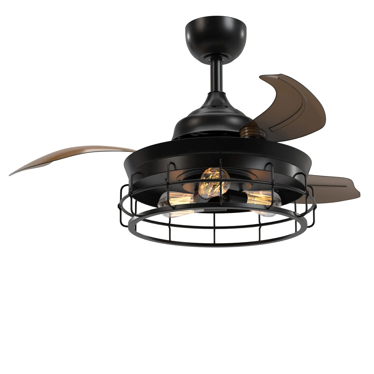 Industrial 36 inch Black 3 blade Ceiling Fan PBR 3D Model_03