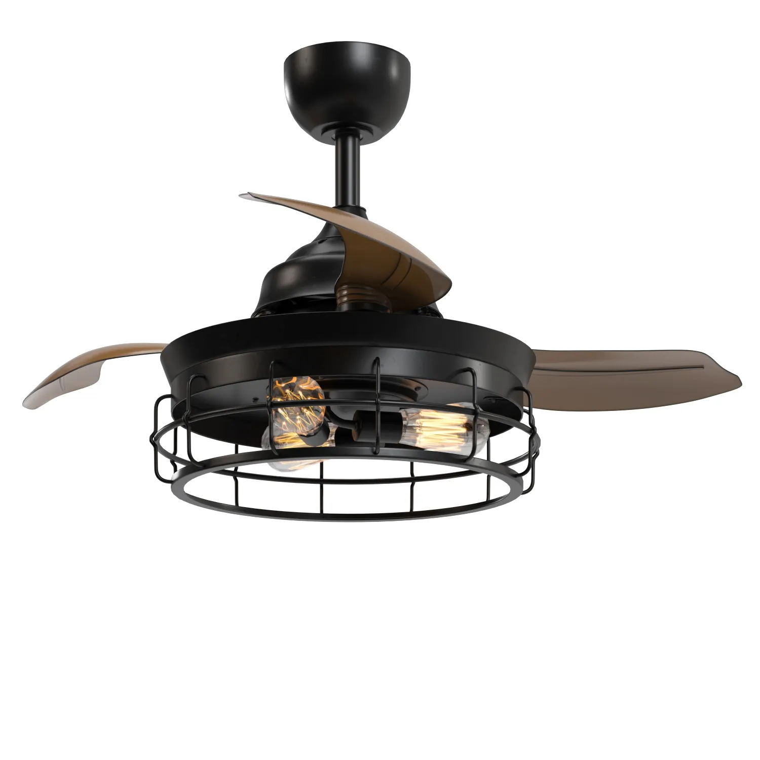 Industrial 36 inch Black 3 blade Ceiling Fan PBR 3D Model_01