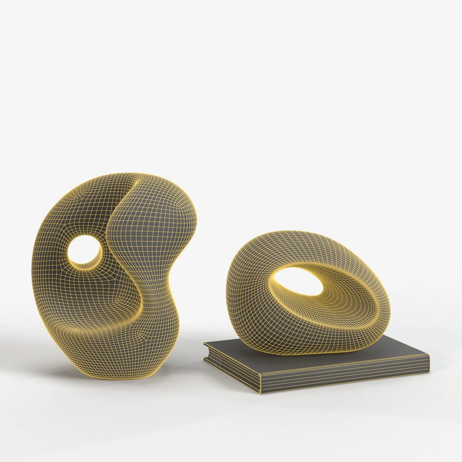 Alba Ceramic Sculptural Objects PBR 3D Model_07