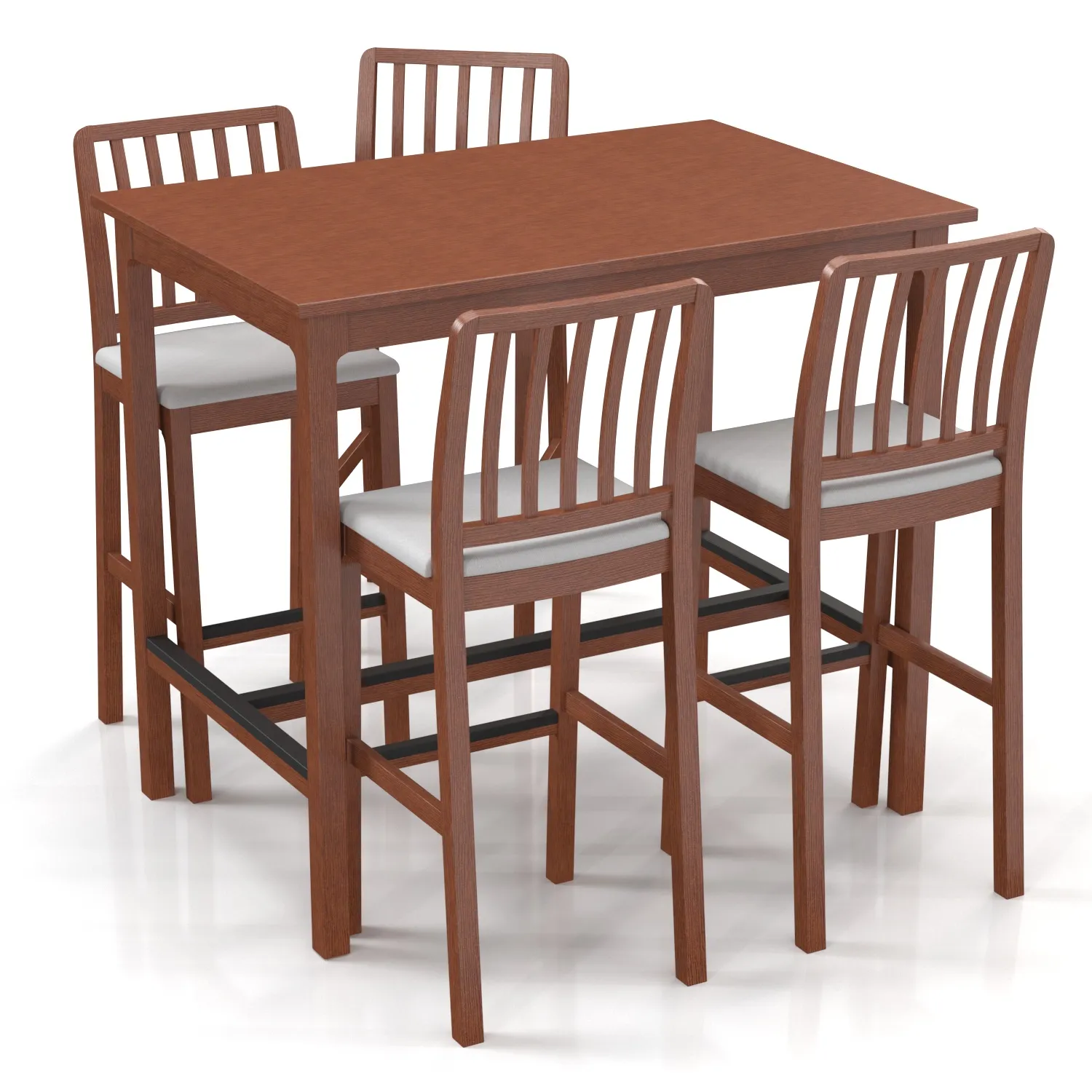Ekedalenbar Table And 4 Bar Stools PBR 3D Model_04