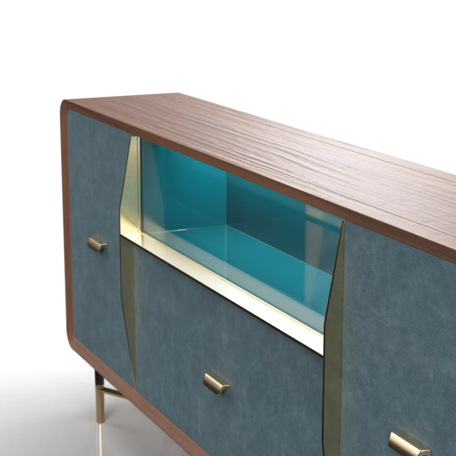 Custom Suite Desk Area Credenza PBR 3D Model_05