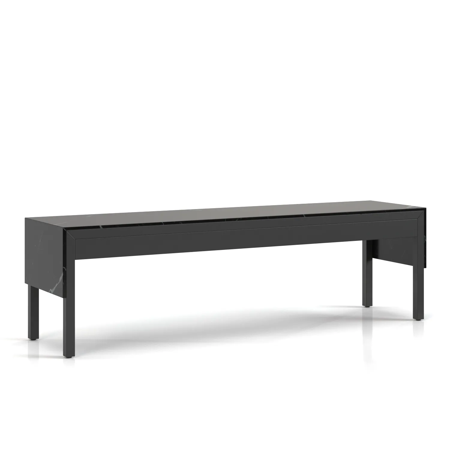 Wood Base Console Table With Top Stone PBR 3D Model_01