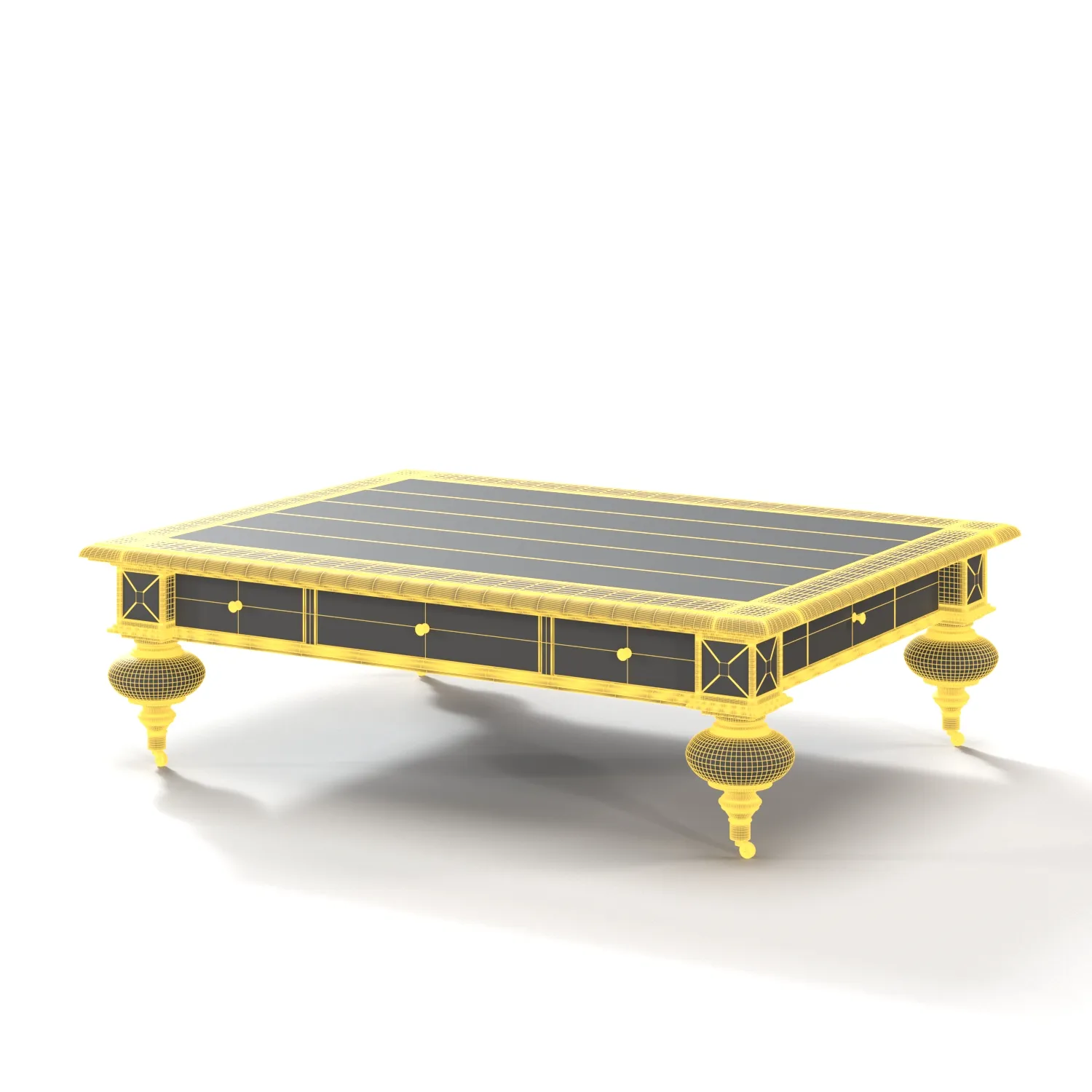 Grand Oak Cocktail Table PBR 3D Model_07