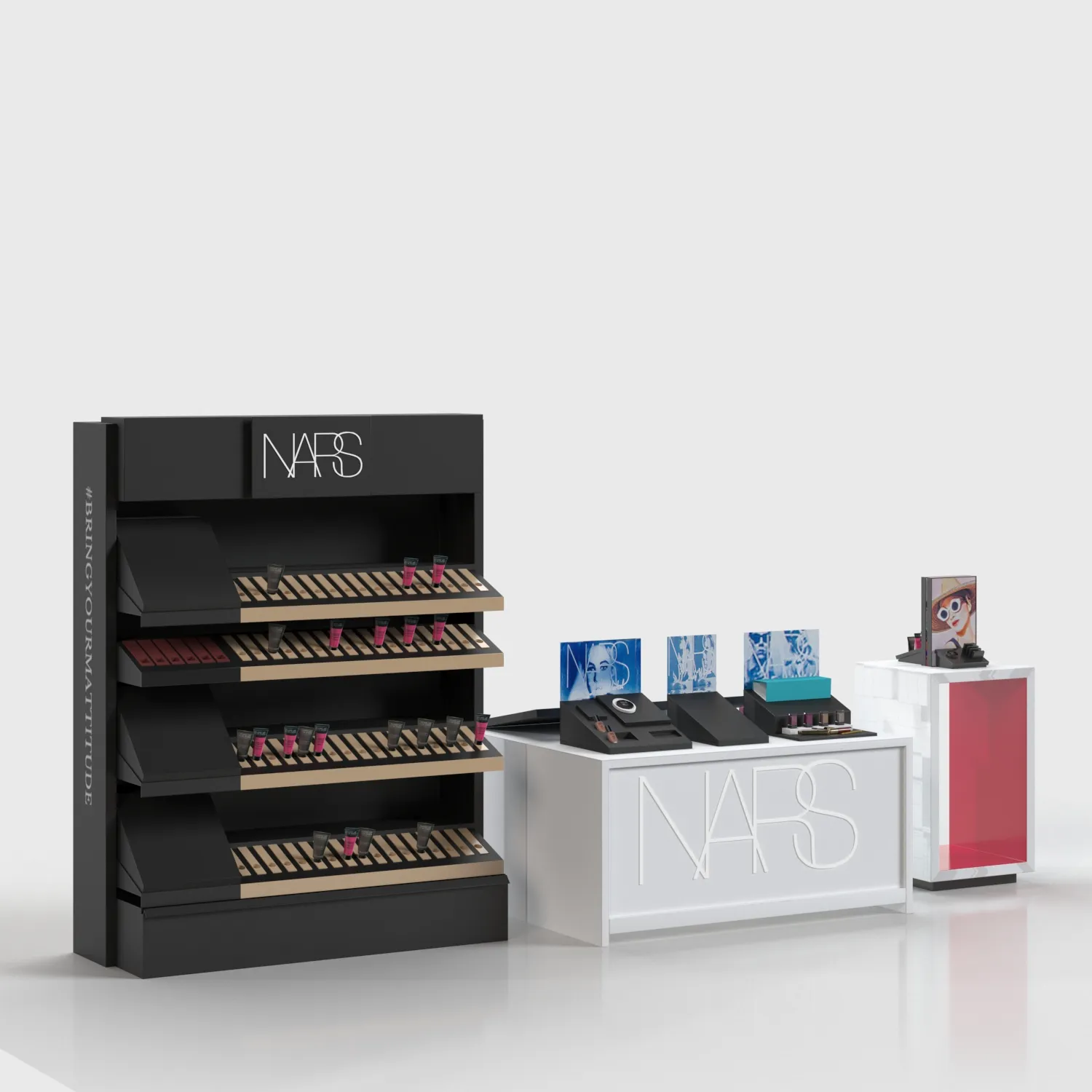 Nars Cosmetics Display Rack 3D Model_01