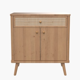 Thelma KD Rattan Small Cabinet 1 Drawer 2 Doors 3D Model