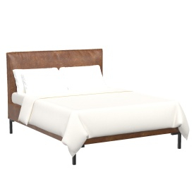 Sophia California King Faux Leather Platform Bed 3D Model