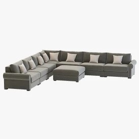 Darby Home Co Lebanon Modular Sectional Corner Sofa Seven Seater 3D Model