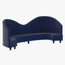 Detail Tufted High Back Curved Sofa 3D Model