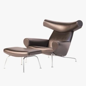 Ej 100 Oxchair Erik Jrgensen Easy Armchair By Hans J. Wegner 3D Model