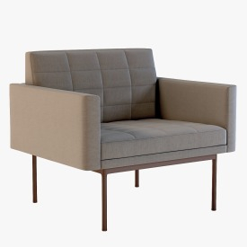 Ultra Detail Upholstered Tuxedo Armchair 3D Model