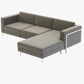 Gus Modern Davenport Bi Sectional Chaise Sofa 3D Model